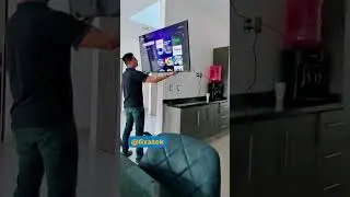 TV para dois ambientes cozinha e sala de jantar com suporte articulado com bra&ccedil;o de 61cm