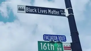 Black Lives Matter painted along D.C. Street