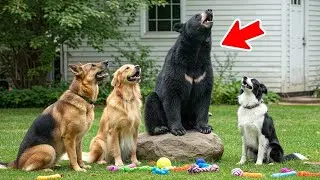 This Bear Was Raised by Three Dogs and Thinks He&rsquo;s a Dog. What Happens Next Is Unbelievable