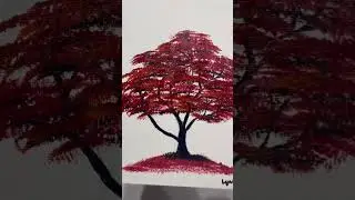 Japanese maple tree painting #japanesemaple #viralpaintings #easypainting -#forbeginners