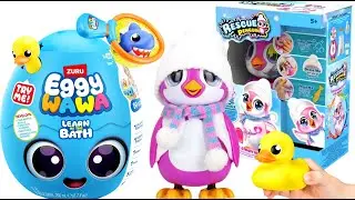 HE CAN TALK? 🐧 Rescue Penguin & Eggy Wawa Bath Time Unboxing ASMR