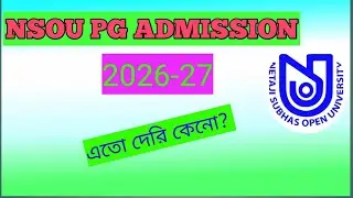 NSOU PG ADMISSION 2026 / NSOU PG 2026 ADMISSION