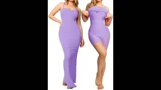 Popilush Shapewear Dress Womens Summer Long Dresses Built-in Bra Slip Bodycon Maxi Dress with Adjust