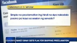 Nancy Binay gets flak for snubbing proclamation