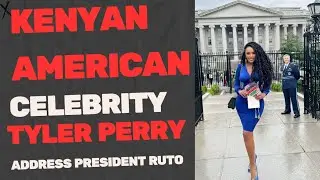 Rachel Mbuki Kenyan celebrity tv host address President Ruto at Tyler Perry Studios