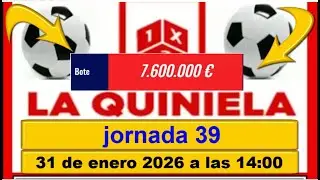 Pron&oacute;stico _ Quiniela de la jornada 39 (31 de enero de 2026)