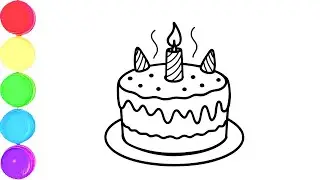 Set Birthday Cakes  How to Draw a Birthday Cake