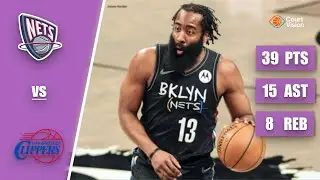 TB - James Harden - 39 Points, 15 Assists, 8 Rebounds vs Clippers - 2021-22 Regular Season