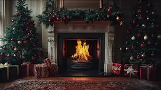 Cozy Winter Fireplace Ambience | Slow Christmas Morning 🌟 | Fireplace Sounds ASMR