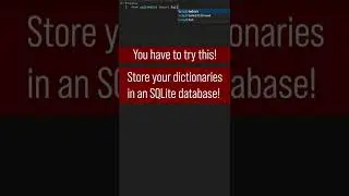 Store Dictionaries In SQLite  