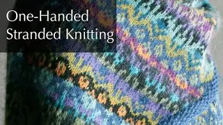 One-handed stranded knitting