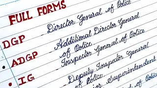 Full form of DGP IG DSP... etc | Handwriting | Motivational cursive writing | Abbreviation (part 3)