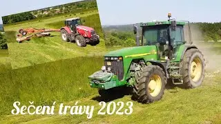 Sečení luk 2023 | Massey Ferguson 8450 Dyna-VT & John Deere 8200 + Kuhn | Senáže (2023)