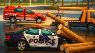 Police Car Repair: Tree Crushes the Car! 🚓🌳 | Realistic Vehicles Animation