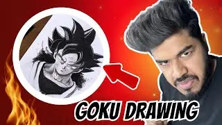 Goku Drawing with Fire Stick | Powerful Anime 🔥