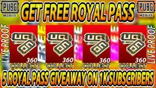 5 Royal Pass Giveaway On 1K Subscribers | M9 & M10 Royal Pass Giveaway|Get Free Rp In Pubg & Bgmi