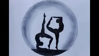 Yoga day special drawing for beginners / How to draw world Yoga day