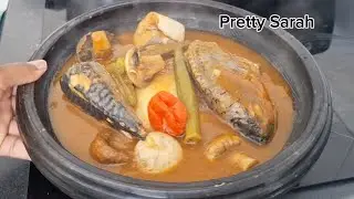 PLANTAIN FUFU with the healthiest FISH LIGHT SOUP #healthyfood #weekendvibes