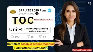 TOC Unit 1 | Complete MEALY & MOORE MACHINE (All Pattern Questions) Finite Automata | SPPU TE #3