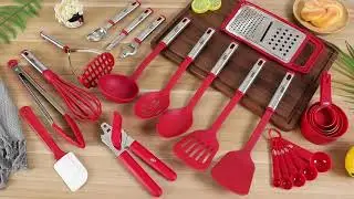 Amazon kitchen product Kitchen Utensil Set 24 Nylon and Stainless Steel Utensil Set, Non-Stick
