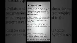 O.u.a.t syllabus of 2019