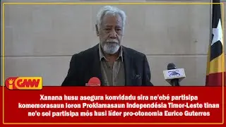 Xanana husu asegura konvidadu sira ne'ebé partisipa komemorasaun loron Proklamasaun Independésia ...