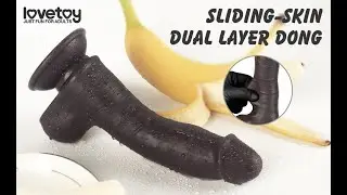 LoveToy | Sex Toy | Enjoy the black and moveable skin of Lovetoy 8 Inch Anal Training Soft Dildo