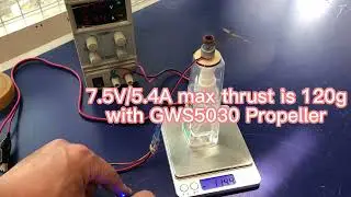 A cheap 1104 motor works with GWS5030 gets 120g thrust on 2S