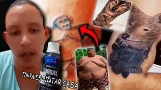 O MELHOR TATUADOR do BRASIL ( tatua com tinta de pintar casa 💀)