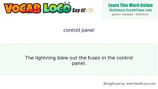 Control panel – English Pronunciation, Definition, Synonyms, Antonyms, Example Sentence