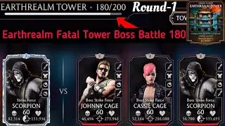 Earthrealm Fatal Tower Boss battle 180 & 164-176 Hard Battle Fight + Reward | MK Mobile