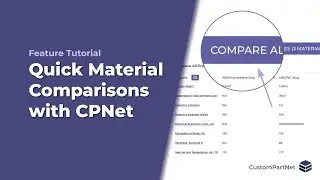 Advanced material comparison features on CustomPartNet