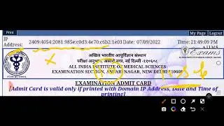 AIIMS Norcet Admit Card (IP Address Issue)