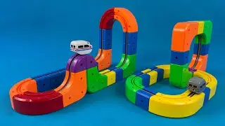 8 Mins Satisfying Unboxing Magnetic Speed Train ASMR DIY Blocks Amazon Toys Review
