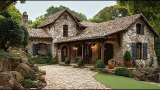 Peaceful Living Spaces with Natural Rustic Stone Architecture
