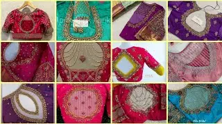 50 New Aari work&nbsp; Bridal Blouse Designs | Maggam Work Blouse Design&nbsp;&nbsp;bridal Aari blouse design