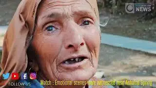 Old Lady Crying While Watching Dry Spell of Achabal Spring