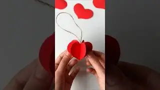 DIY Valentine's Day decor | paper heart simple tutorial #valentinesdaydecor #valentinesdaycraft #diy