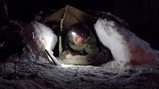 My Hardest Night Outside | -20&deg;C / -4&deg;F Wind Chill | Tiny Snow Trench Shelter