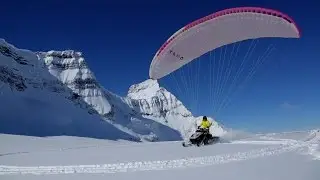 FLYING Snowmobile!! EPIC Snowmobile Paragliding Video