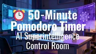 🤖 50-Minute Pomodoro &mdash; AI Superintelligence Control Room | Server Room Ambience ⚙️