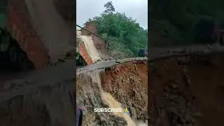 This Road Was Fully Damaged 🥲 #shorts #assam #silcharflood