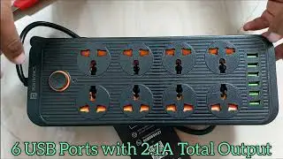 Unboxing - Portronics Power Plate 7 with 6 USB Port + 8 Power Sockets Smart Extension Board