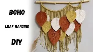 DIY Macrame Leaf Wall Hanging 🍃 | Easy Feather Tutorial for Beginners