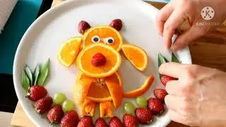 Desafio da arte alimentar. Comida divertida para crian&ccedil;as