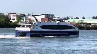 Northbound NYC Ferry departing from East 90th Street, Manhattan going to Soundview, Bronx