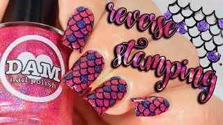 SUPER EASY Mermaid Nails | Reverse Stamping