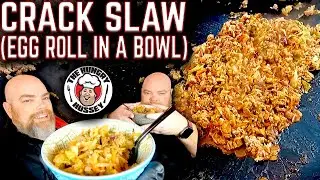 CRACK SLAW ON THE GRIDDLE! EGG ROLL IN A BOWL - THE HUNGRY HUSSEY'S SECRET LOW CALORIE STIR FRY!