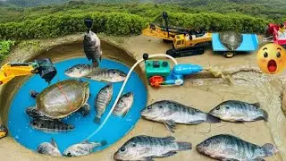Catch FISH Easily With Mini Water Pump And DIY Tractor Pumping System