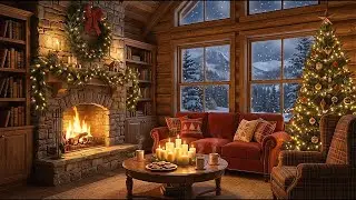 🔥Relaxing Holidays Music by Fireplace  ❄️Cozy Winter Ambience with Falling Snow #027